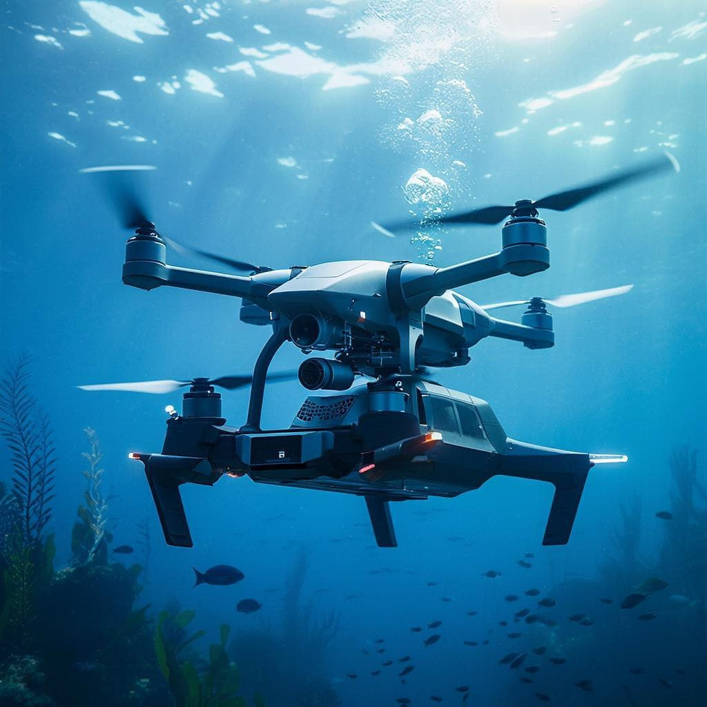 Разработан отечественный подводный дрон с автономным запуском квадрокоптера